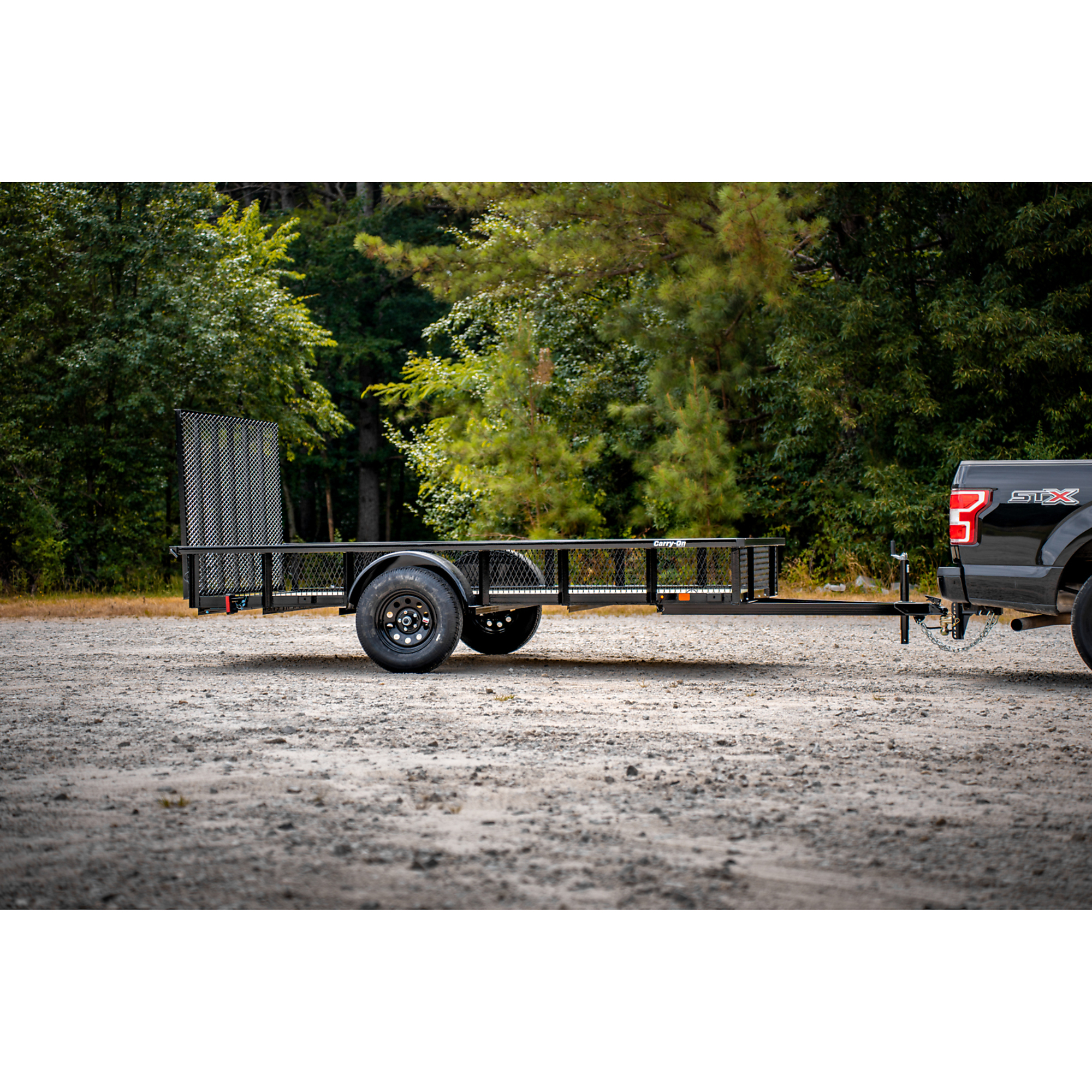 Carry-On 6ft. x 12ft. Mesh-Side Utility Trailer, 2990 GVWR, Wood Floor, Ramp Gate, 15in. Tires, LED Lights, Model# 6851914